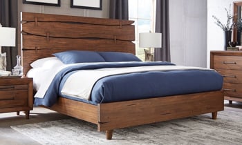 Rotta Denver Live Edge Solid Pine Contemporary King Panel Bed