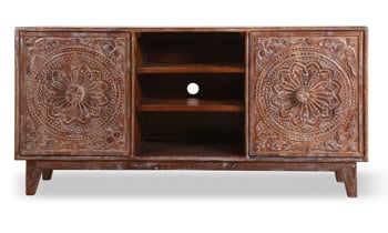69-inch wide Chambal media cabinet from Artesia Home.