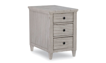 Belhaven Weathered White 3-Drawer Chairside Table