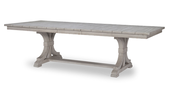 The Belhaven Trestle Table comes with two 18 inch extrensions.
