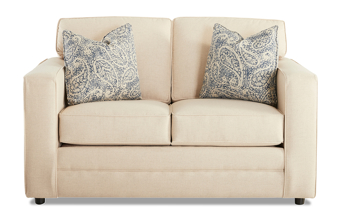 American made loveseat from the Klaussner Berger Hemp Collection.