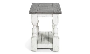 18" wide chairside table from IFD Furinture in Stone Ivory and Gray finish.