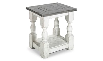 Cottage style end table in Gray and white for your living room.
