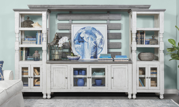 Stone Ivory and Gray Wall Unit from IFD Furniture.