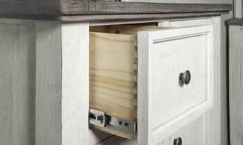 Storage chest in stone ivory and Gray finish. Shop bedroom storage furniture now on sale.