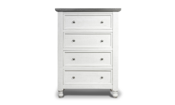 Stone and Ivory Gray Chest. Farmhouse style bedroom storage.