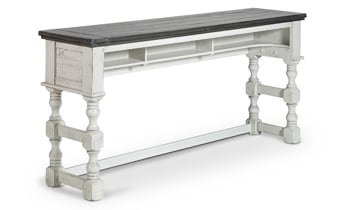 Weathered Gray and ivory table made of solid pine.