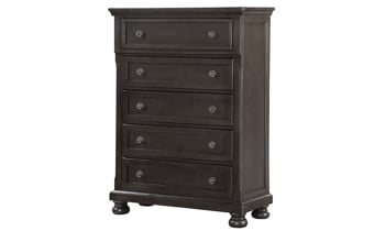 Chest from Avalon Furniture in a neutral Gray has the look and feel of a traditional bedroom keeping it looking timeless.