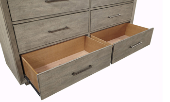 Platinum Gray Linen 6-Drawer Dresser
