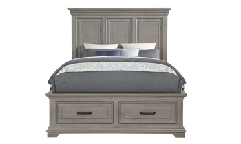 Distressed Gray finish on the Lansing storage bed from Davis Home.