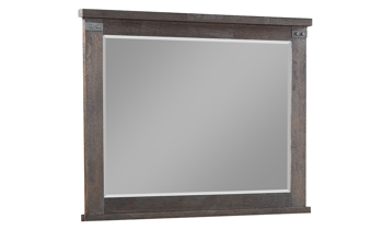 Weathered brown farmhouse-inspired bedroom mirror from Davis Home.