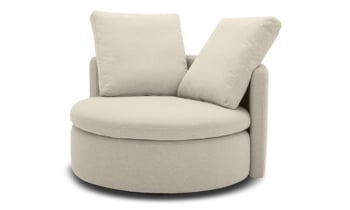 Bainbridge Linen Round Swivel Chair