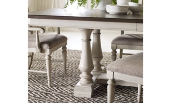 Farmhouse extendable trestle table from the Brookhaven Collection by Legacy Classic.