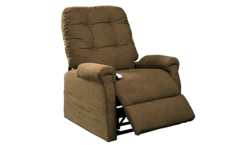 Power recliner with lift makes getting in and out simple with the push of a button.