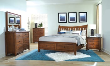 Willows king bed with storage drawers in the footboard.