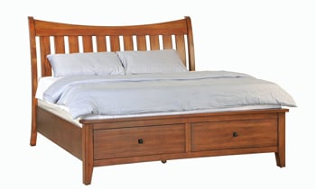 Willows bedroom set from Napa Furniture includes queen storage bed, dresser and mirror.
