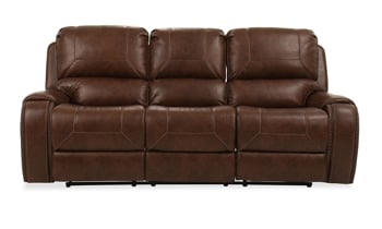 Caspian Brown Dual Reclining Sofa with Drop Down Table
