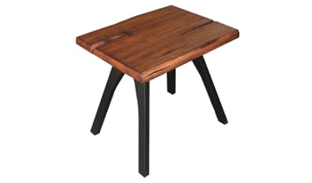 Solid wood end table handmade in Brazil.
