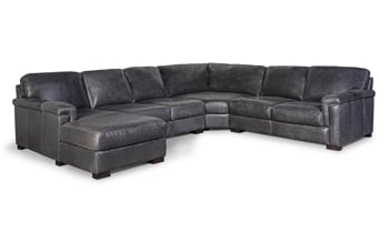 Hadcrafted Italian leather sectional in a dark Gray.