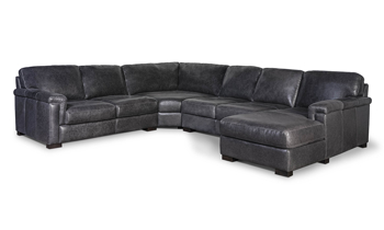 Image with dimensions for the Medici Gray 6-Seat Right Chaise Sectional.