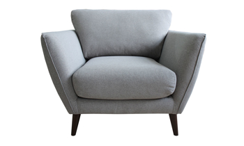 40" wide neutral Gray arm chair.