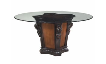 Carnegie Manor II Round Glass Top Dining Table
