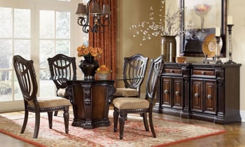 Carnegie Manor II 5-Piece Dining Set with Wood Side Chairs