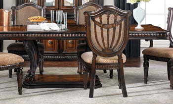 Carnegie Manor II 5-Piece Dining Set with Upholstered Side Chairs