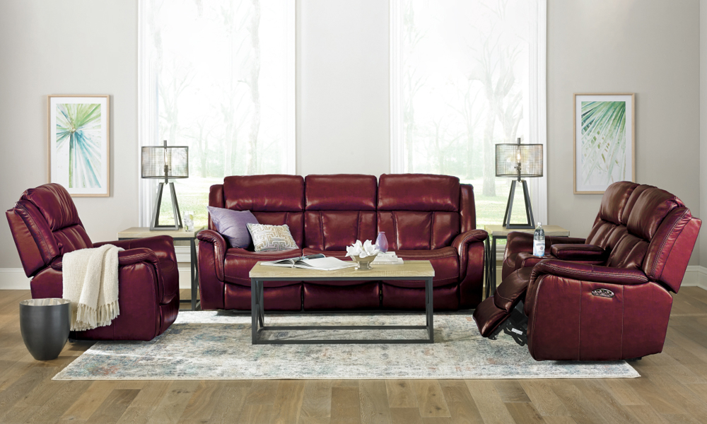 Red Leather Power Reclining Set