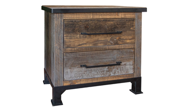Stylish and rustic nightstand from Perennial Home.