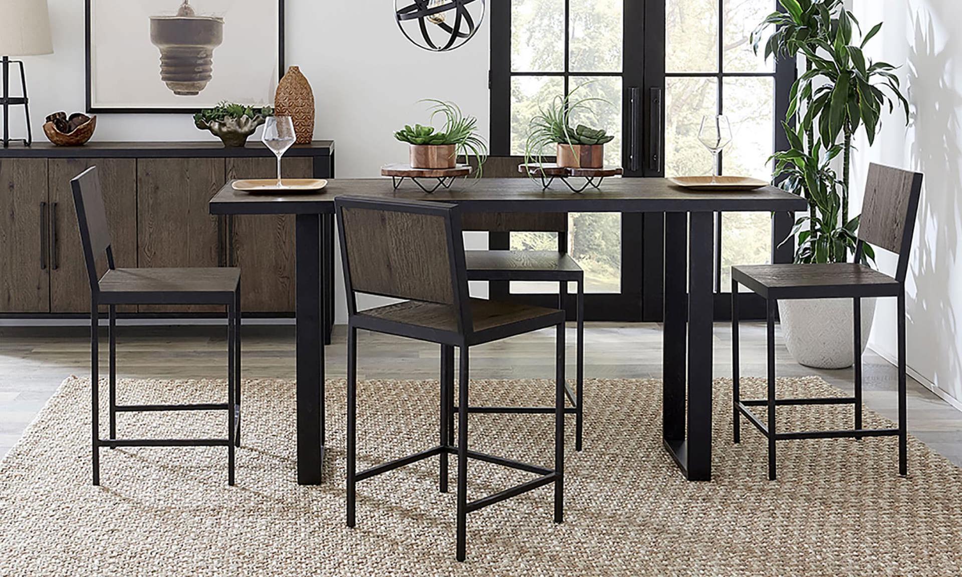 Dining stools are great for a fun and casual look for your dining room.