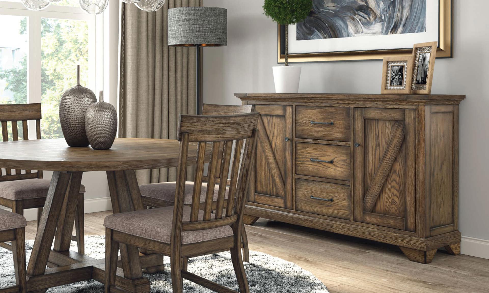 Find storage furniture that will look great in your dining room including china cabinets, sideboards, hutches and more.