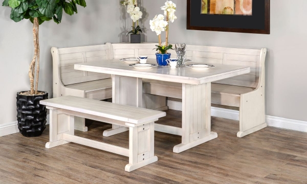 Picture of Homestead White Nook Set with Side Bench