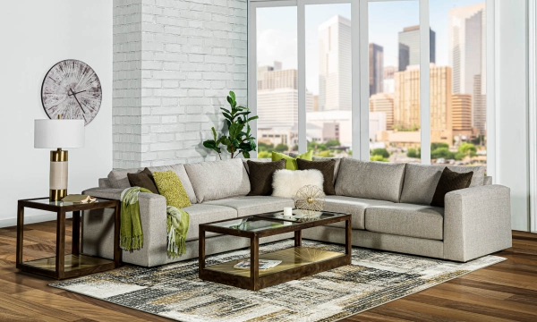 Picture of Revere Cotton 5-Piece L sectional with Audio