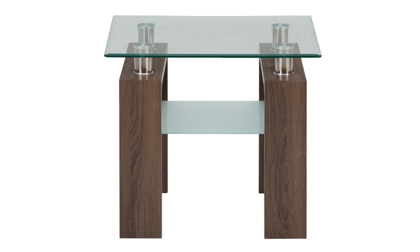 Picture of Compass Bark Square Glass End Table