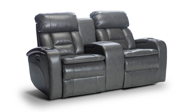 Picture of Altura Graphite Power Theater Console Loveseat with Power Headrest