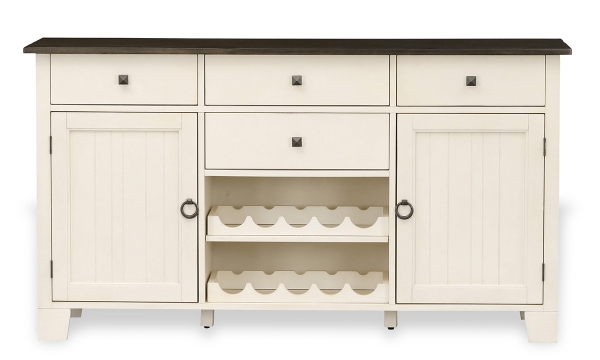 Picture of Cardinal Chalk and Cocoa Bean Solid Wood 4-Drawer Server