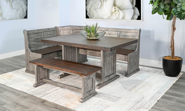 Picture of Homestead Tobacco Gray Nook Set with Side Bench
