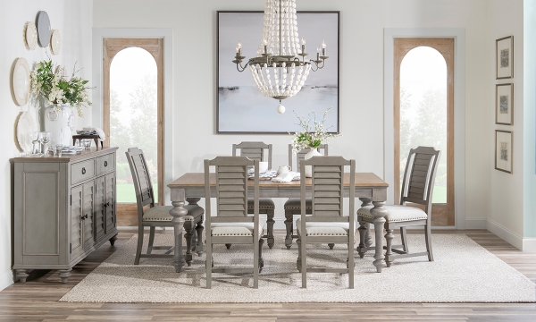 Picture of Kingston Two-Tone Leg Extendable Dining Table