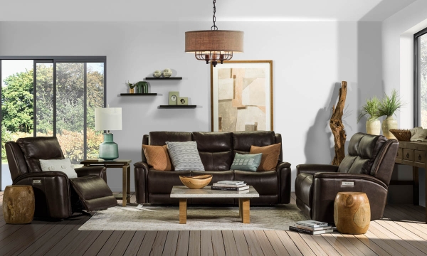 Picture of Rainier Mahogany Leather Power Sofa