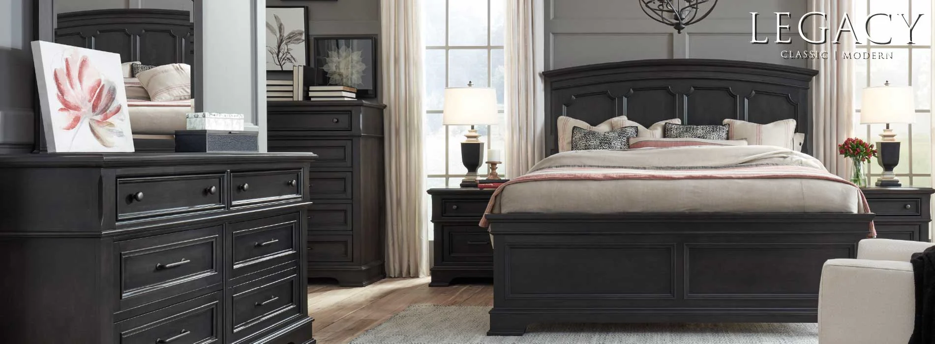Legacy Classic Complete Bedroom With Bed, Dresser, Mirror, & Nighstand
