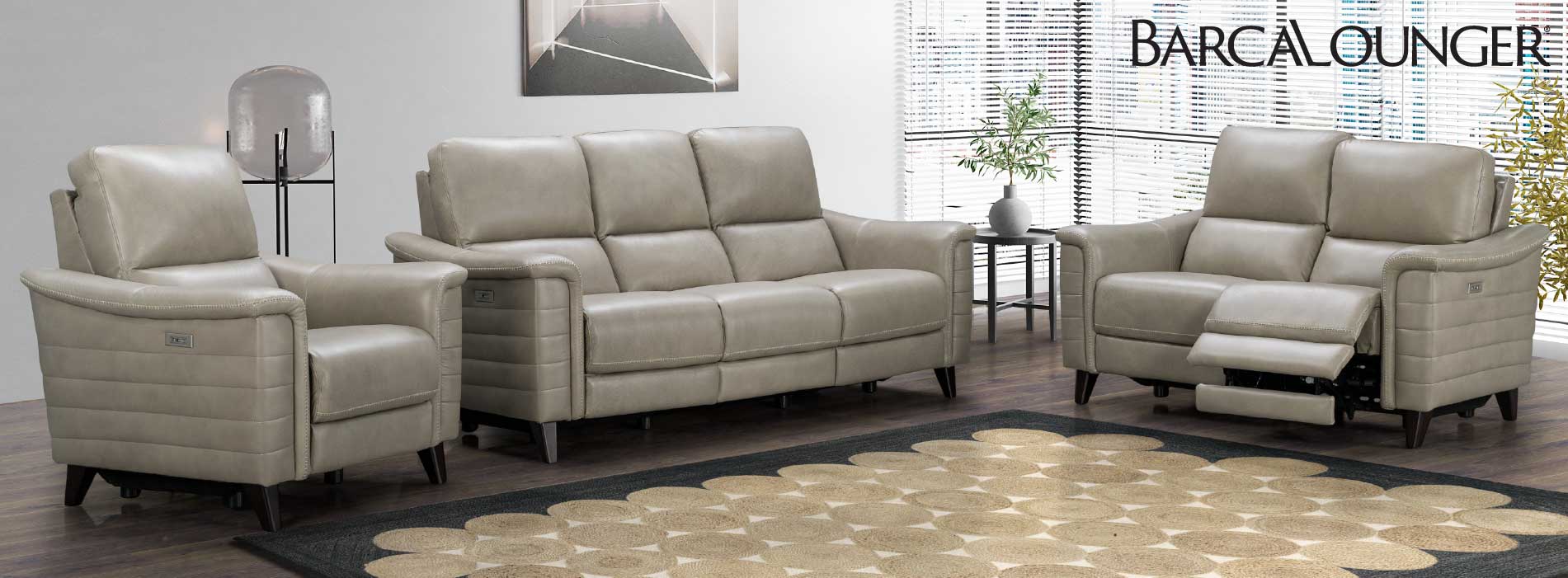 BARCALOUNGER 100% Top Grain Leather Power Sofa